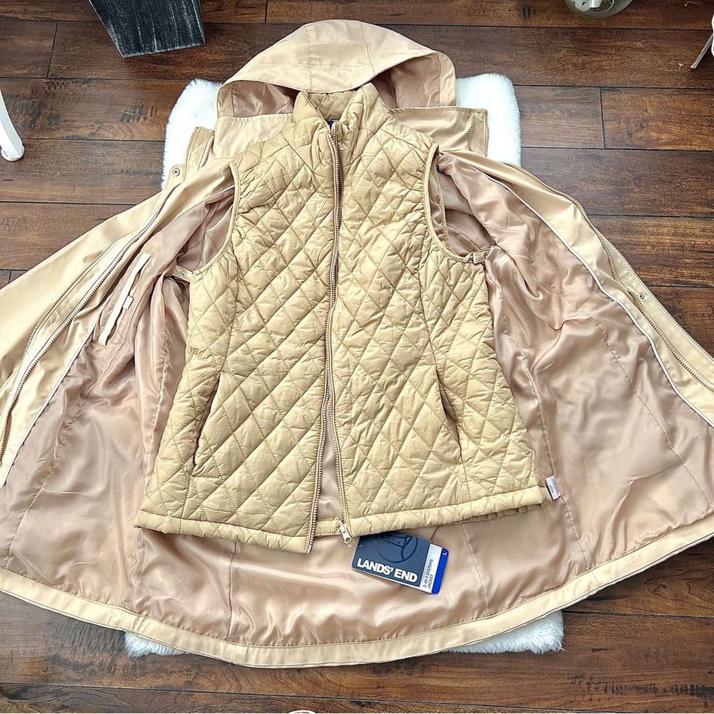Lands’ End Ladies 3-in-1 Systems Jacket Tan Size Large NWT - Picture 7 of 16